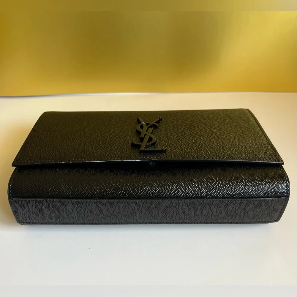 YSL Kate Medium Chain Bag Black-on-Black | Saint Laurent Crossbody | Tags - Picture 11 of 16